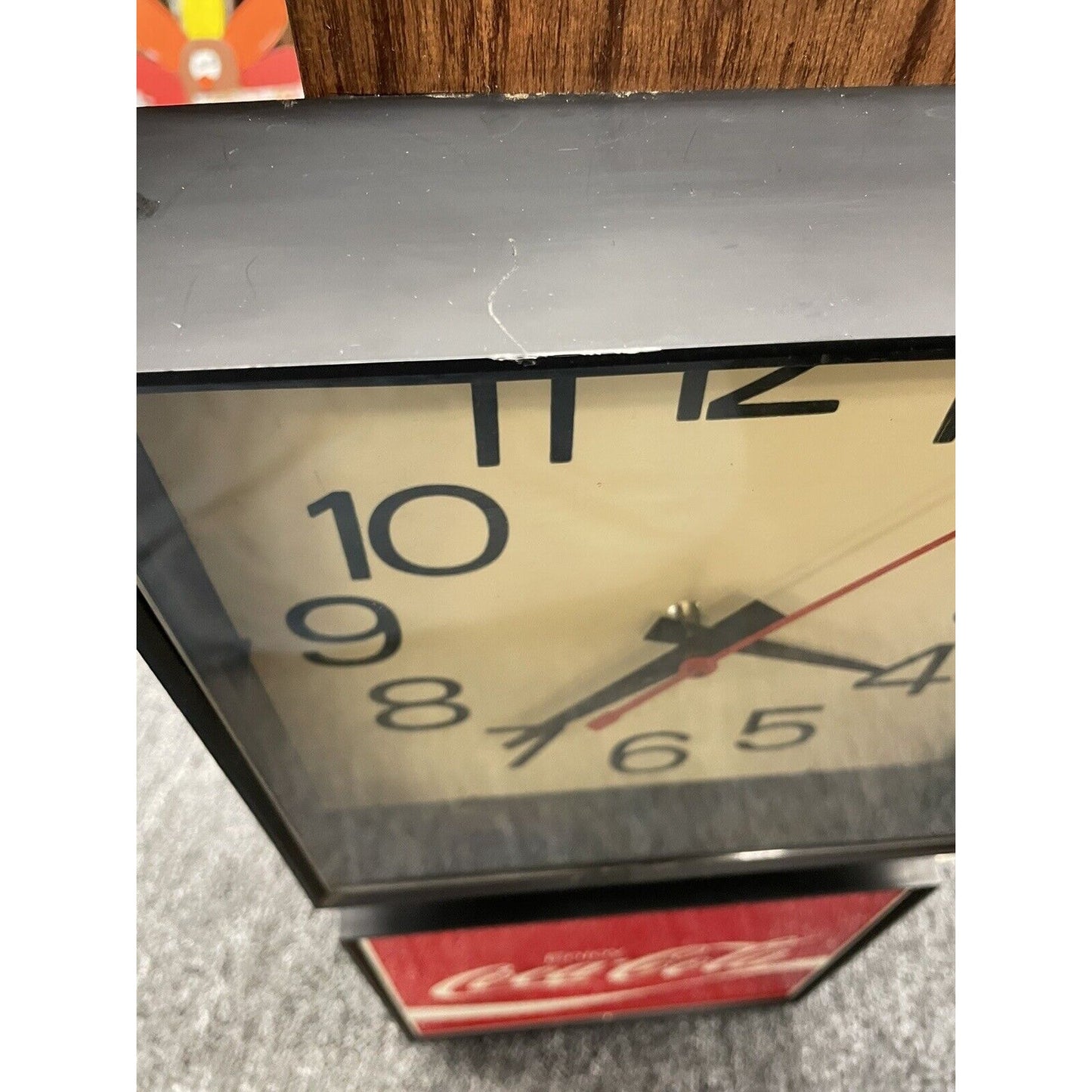 1975 Coca Cola Clock /Sign Wall Mount Tested Not Backlit