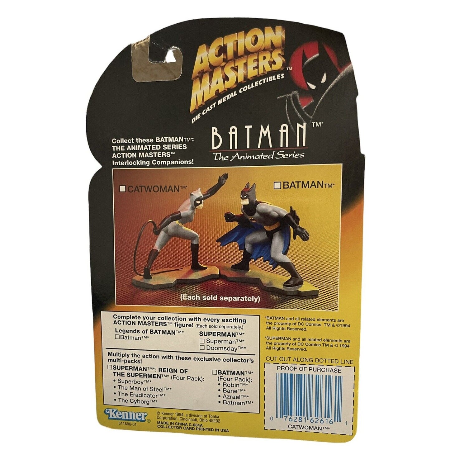 1994 Action Masters DC Batman the Animated Series Catwoman Die Cast Collectible