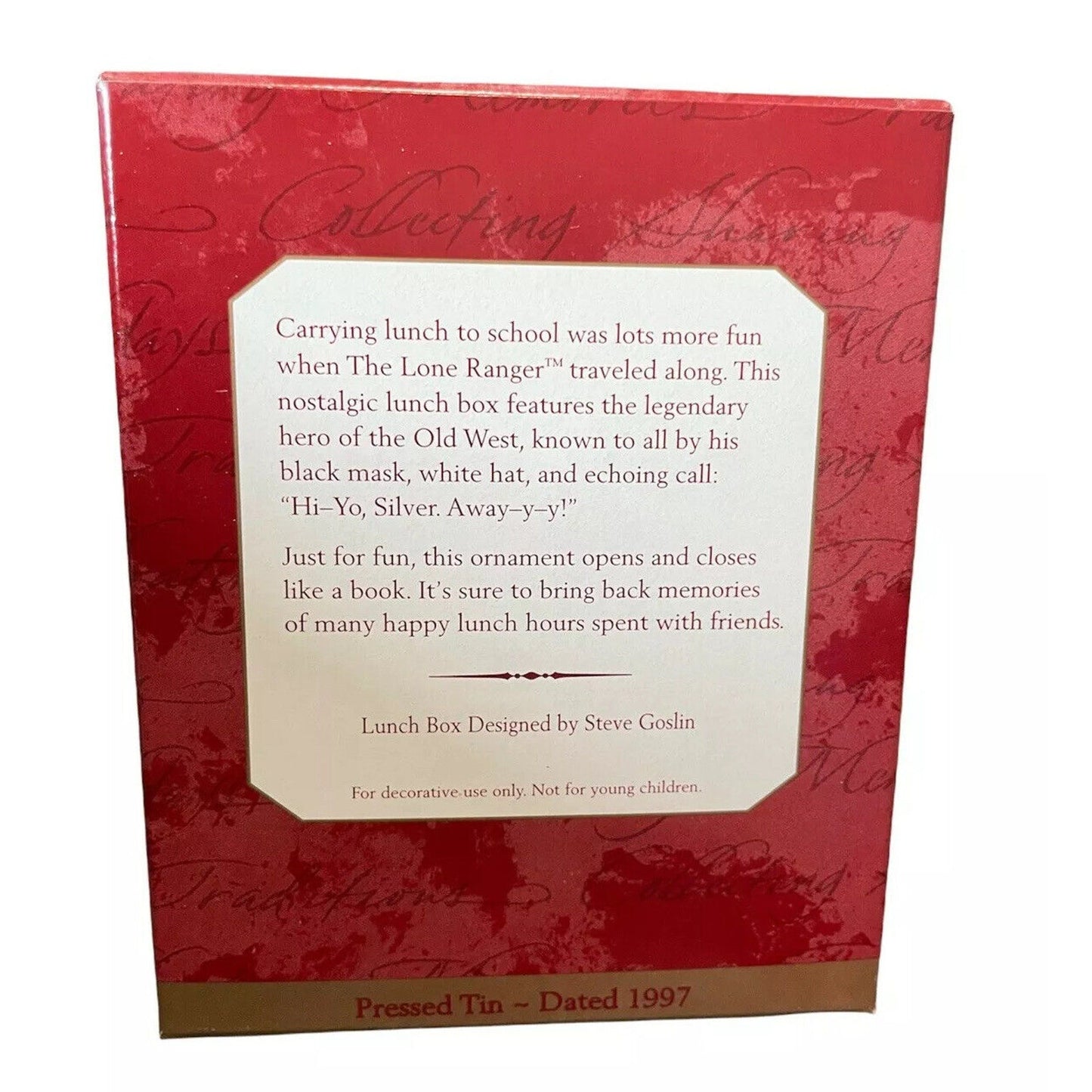 1997 Hallmark Keepsake Christmas Ornament The Lone Ranger Lunchbox