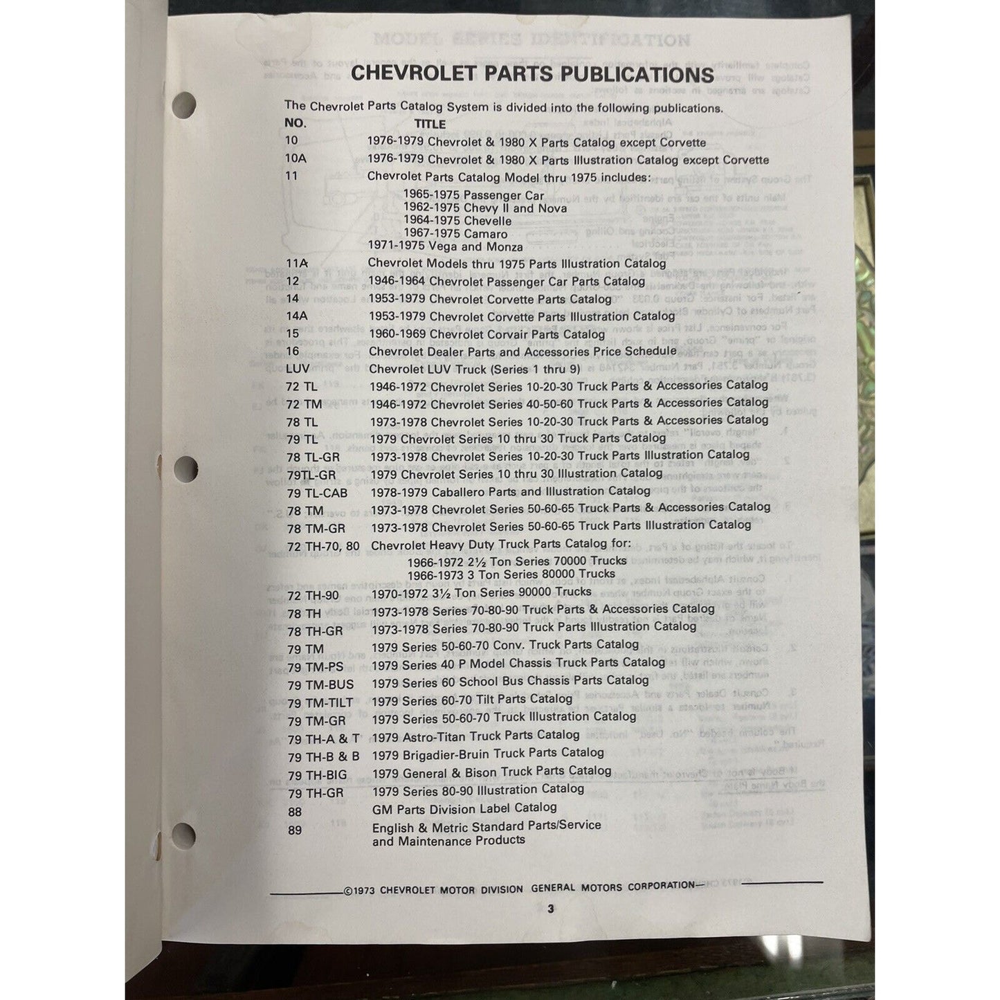 1946 - 1964 Chevrolet Passenger Car Chassis & Body Parts Catalog, 1979 Printing