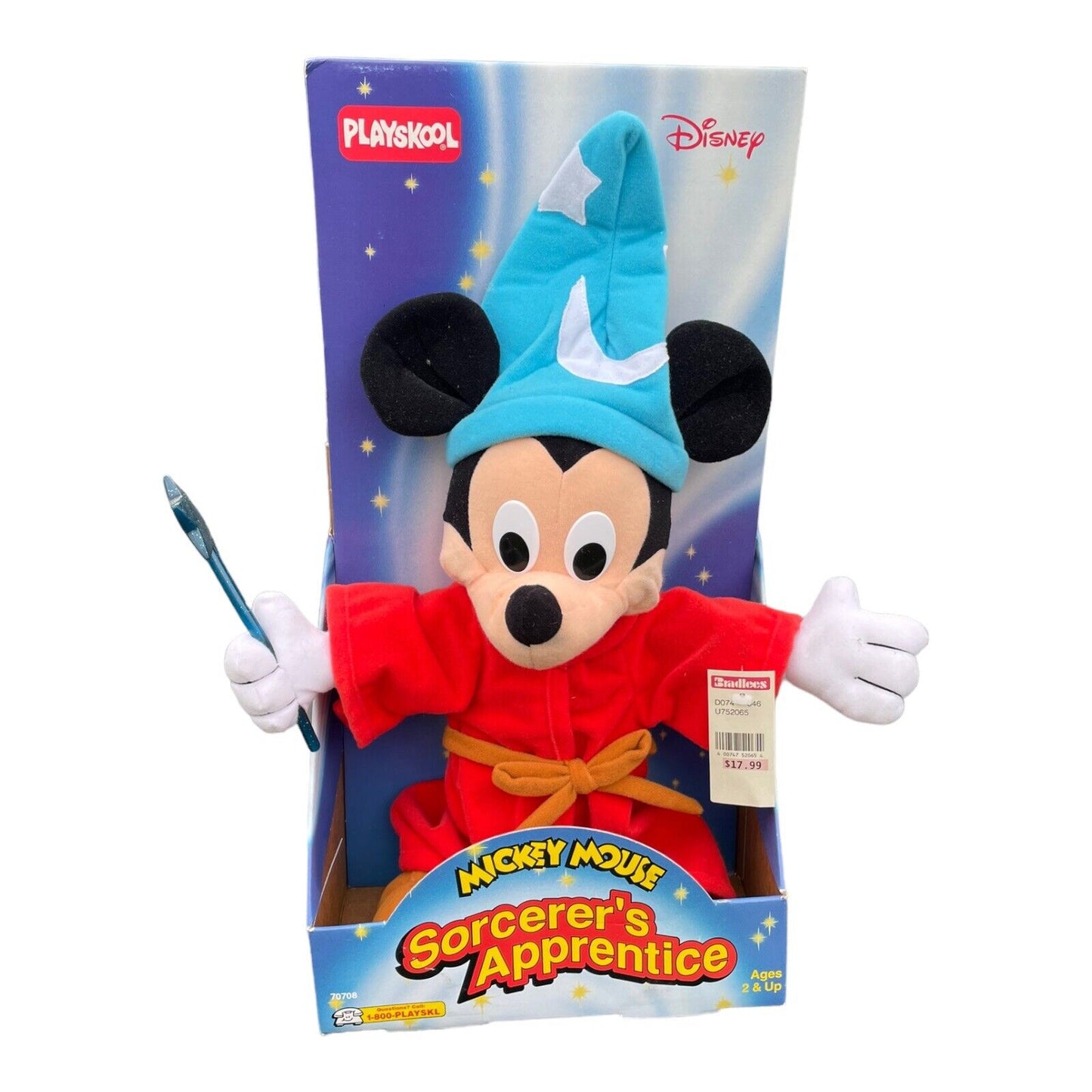 1989 Disney Playskool Mickey Mouse Sorcerers Apprentice Fantasia Plush