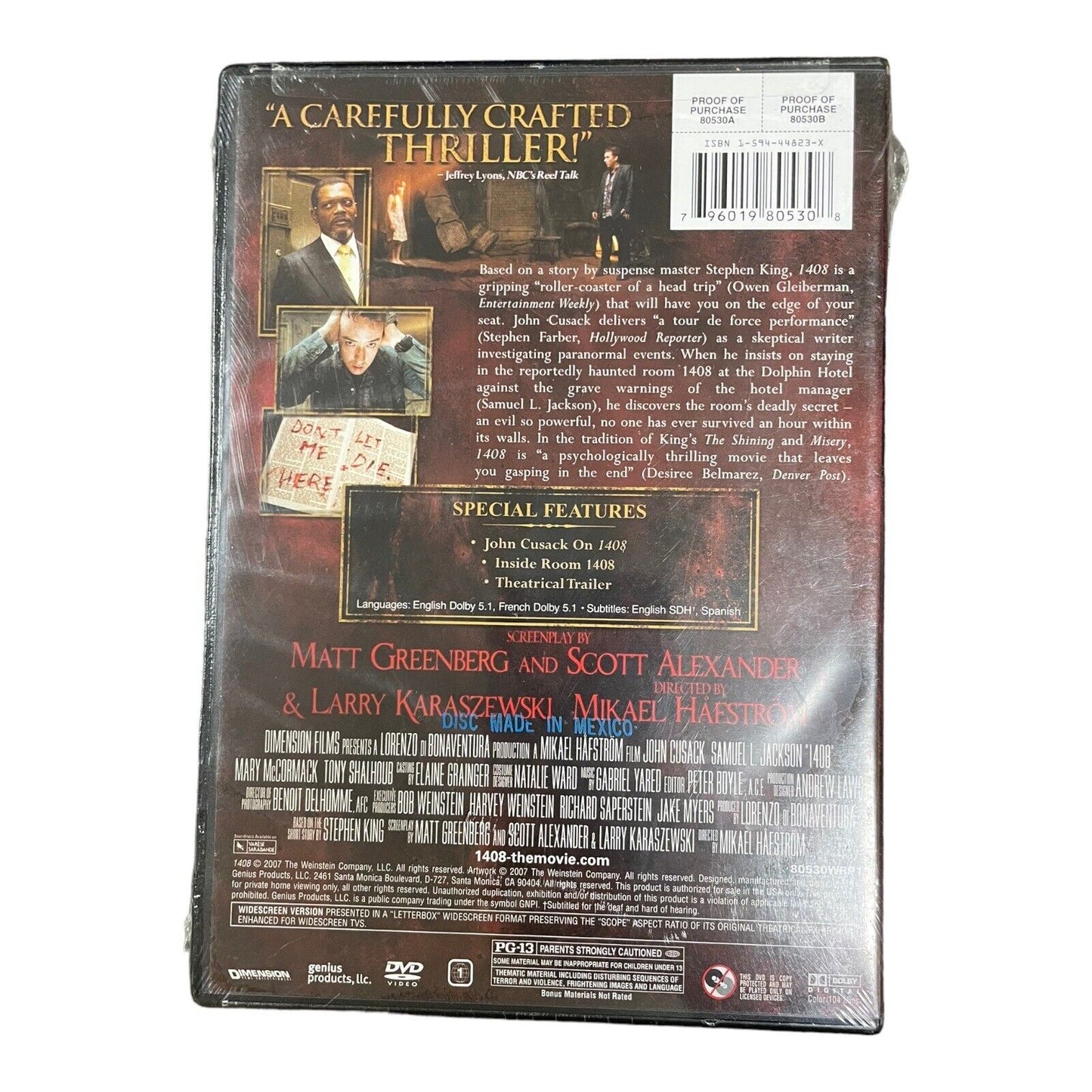 1408 DVD 2007 Sealed Stephen King Horror