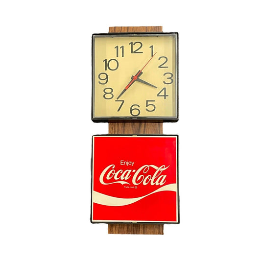 1975 Coca Cola Clock /Sign Wall Mount Tested Not Backlit