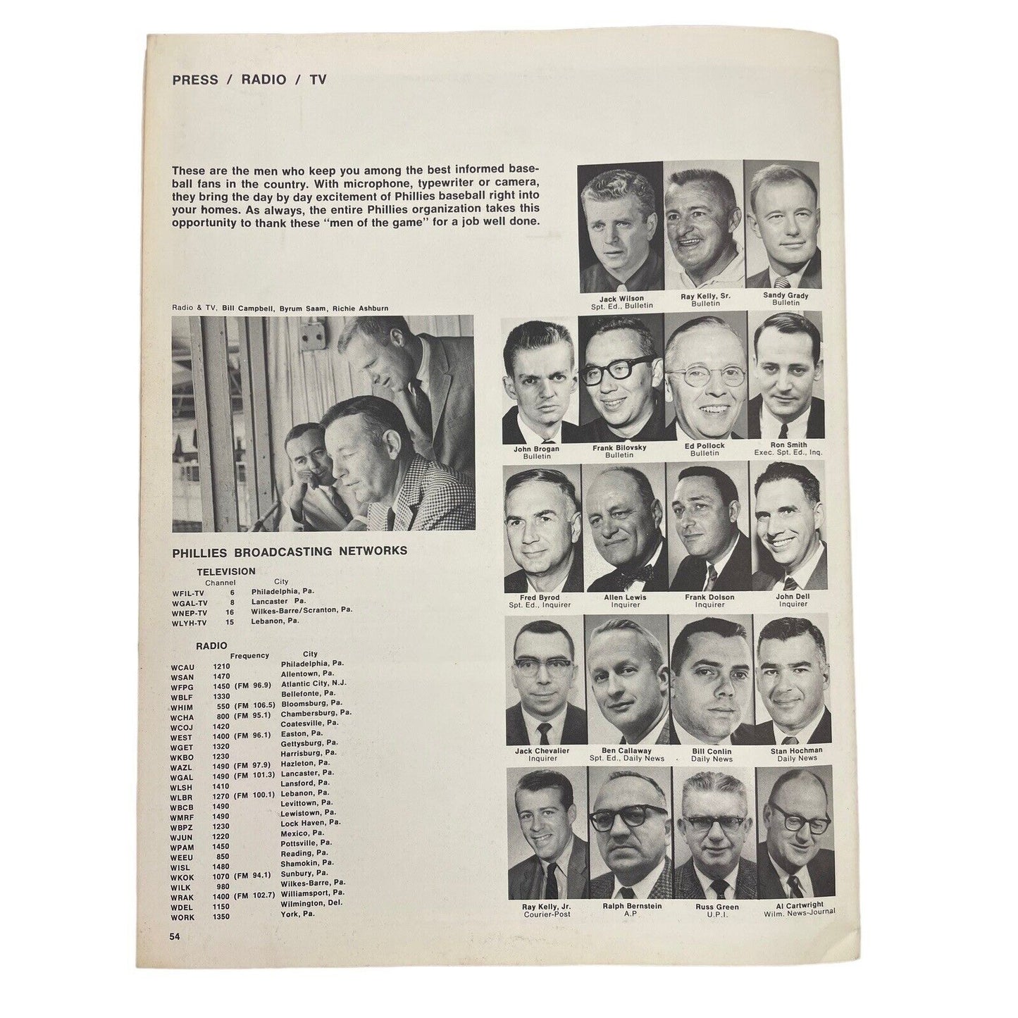 1968 Phillies Official Yearbook With Concession Price Sheet Connie Mack Rules