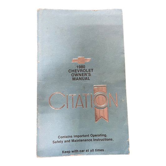 1980 Chevrolet Citation automobile owner's manual