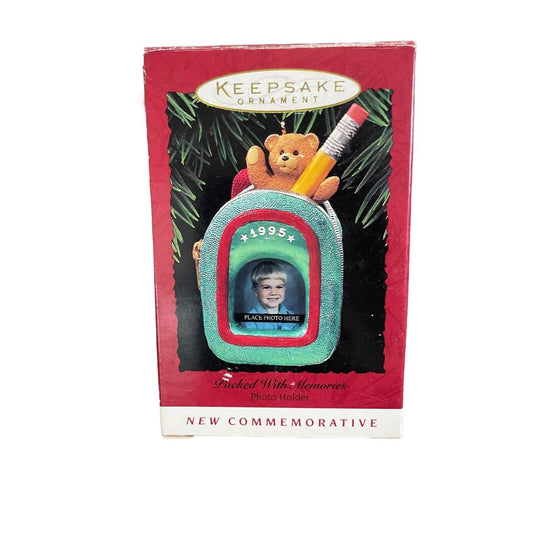 1995 Hallmark Keepsake Christmas Ornament Packed With Memories Photo Holder
