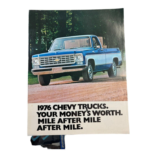 1976 Chevy Pickup Trucks Brochure 8 Page Fold Out Chevrolet Trucks Square Body