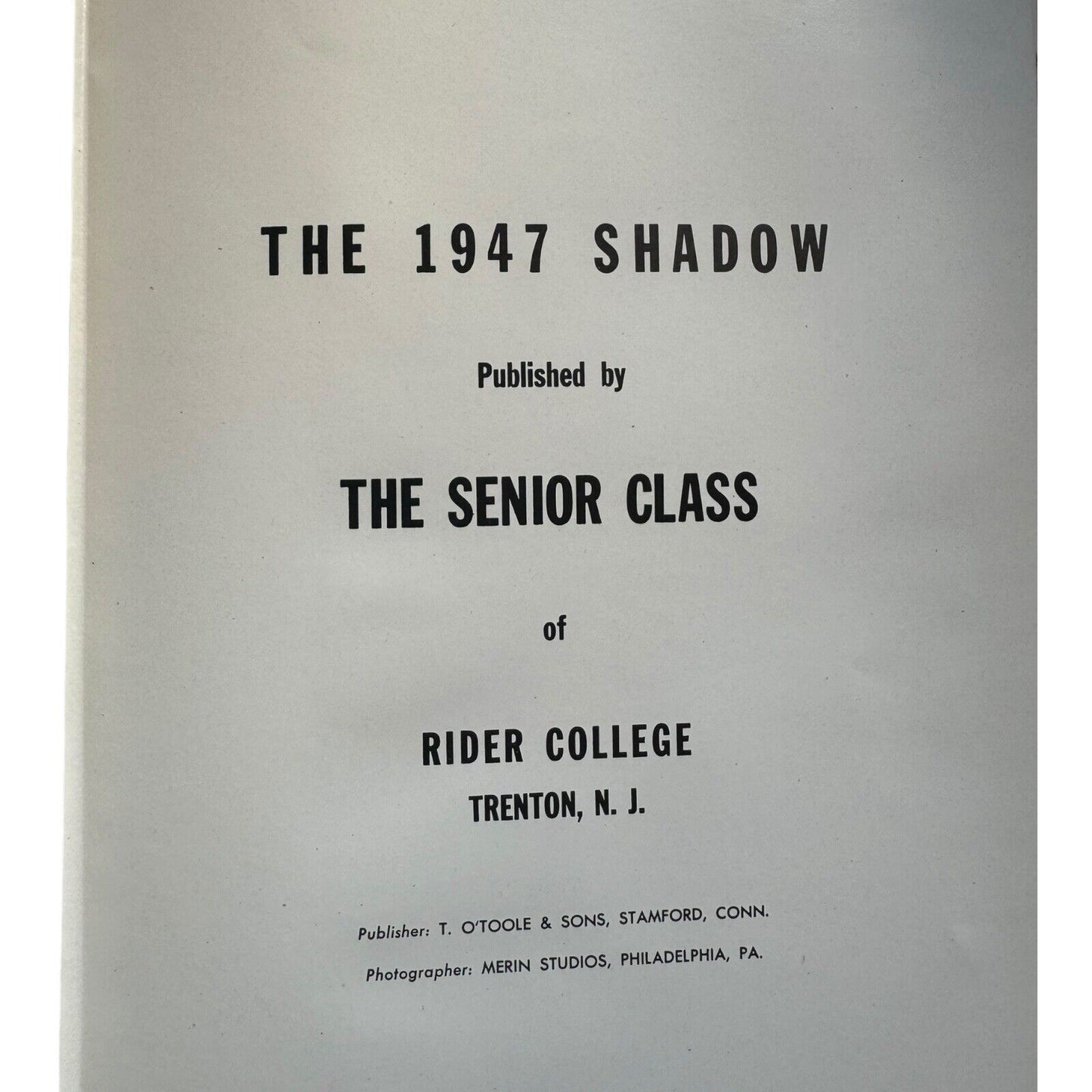 1947 Shadow Rider College Rider University Trenton New Jersey Yearbook