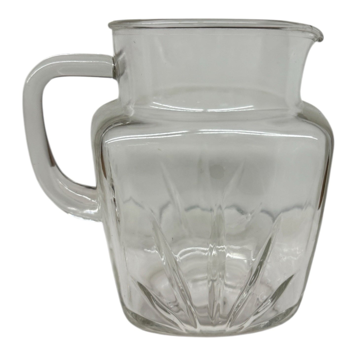 1950s Vintage Federal Clear Glass Square Juice Pitcher 1Qt Company Star MCM