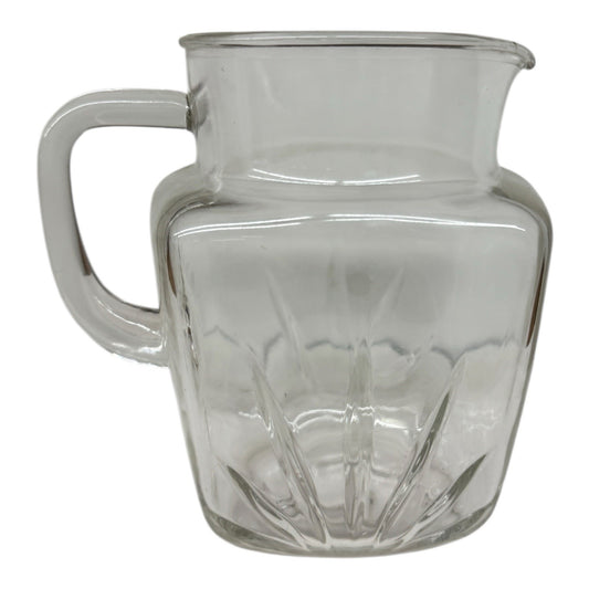 1950s Vintage Federal Clear Glass Square Juice Pitcher 1Qt Company Star MCM