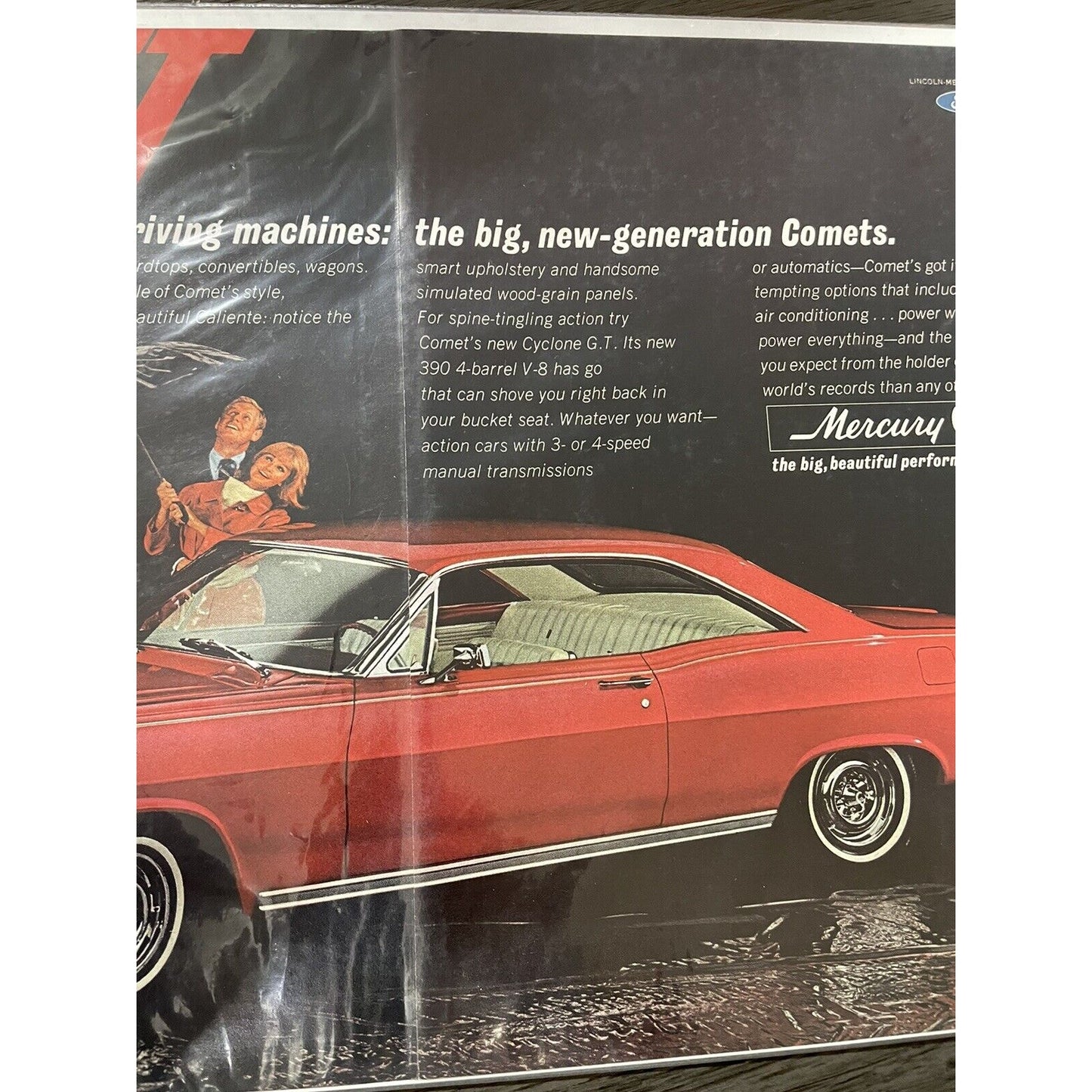 1966 Mercury Comet Automobile Vintage Original Print Ad Red