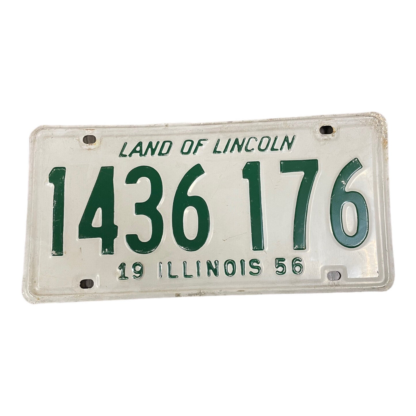 1956 Illinois License Plate 1436 176 Man Cave Garage Classic Car Single Plate