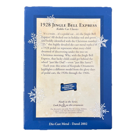 1928 Jingle Bell Express Kiddie Car Classic Hallmark Keepsake Ornament