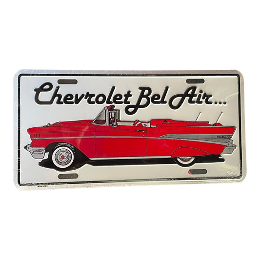 1957 Chevrolet Bel Air Booster Dealership License Plate 57 Chevy Convertible