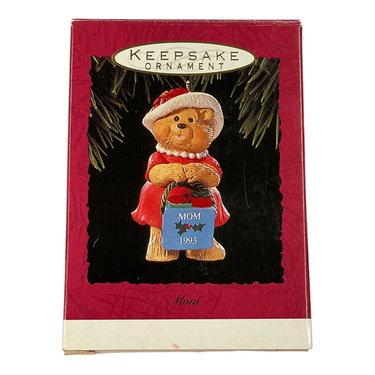 1993 Hallmark Keepsake Ornament Mom shopping teddy bear