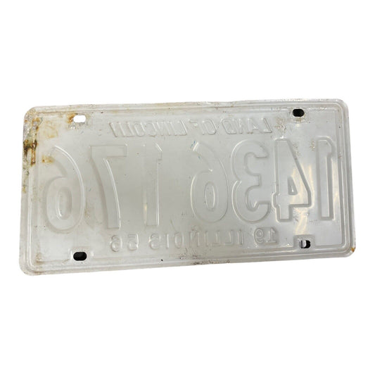 1956 Illinois License Plate 1436 176 Man Cave Garage Classic Car Single Plate