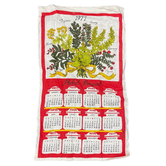 1977 Herbal Bouquet Cloth Calendar