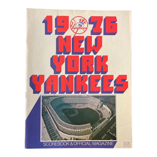 1976 New York Yankees Scorebook &Official Magazine vs Oakland Athletics Scored