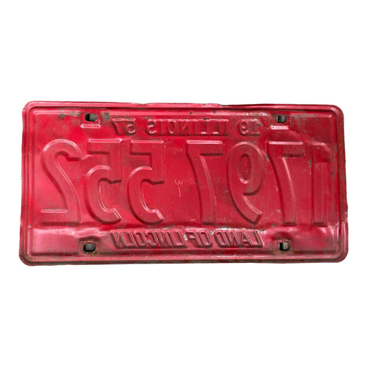 1957 Illinois License Plate Original Condition 1797 552 Man Cave Garage Classic