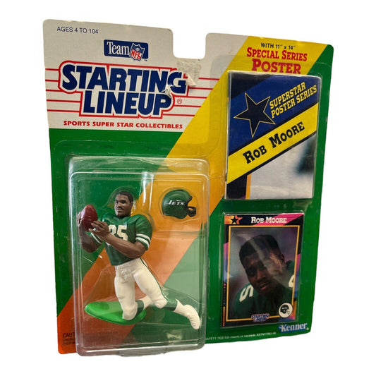 1992 Rob Moore Rookie Starting Lineup NFL New York Jets with Poster