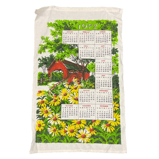 1972 Cloth Calendar Viintage