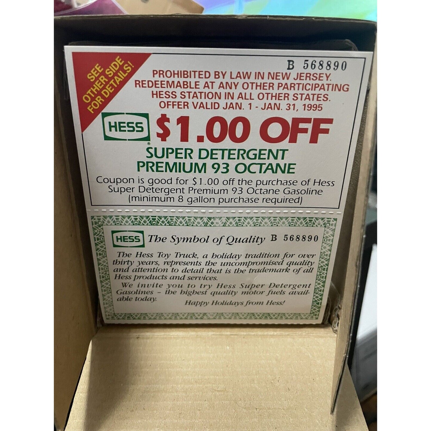 1994 Hess Rescue Truck In Original Box